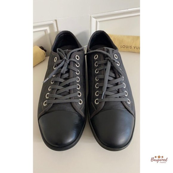 Authentic Louis Vuitton Gray/Black Damier Graphite Nylon Men's Sneakers Size 9.5 - Picture 13 of 14
